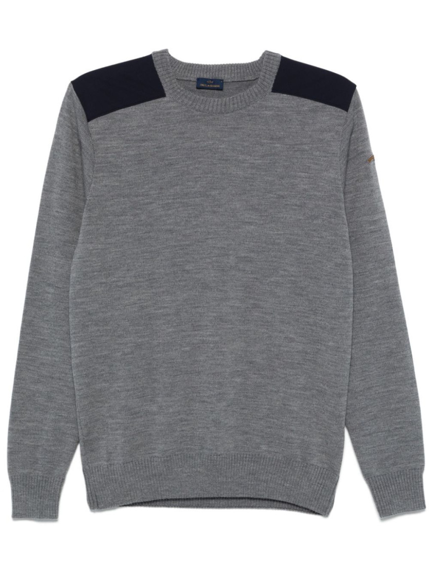Shop Paul & Shark Grey Logo Patch Sweater