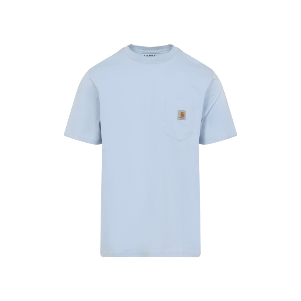 Carhartt Work In Progress Logo Pocket T-shirt In Sky Blue