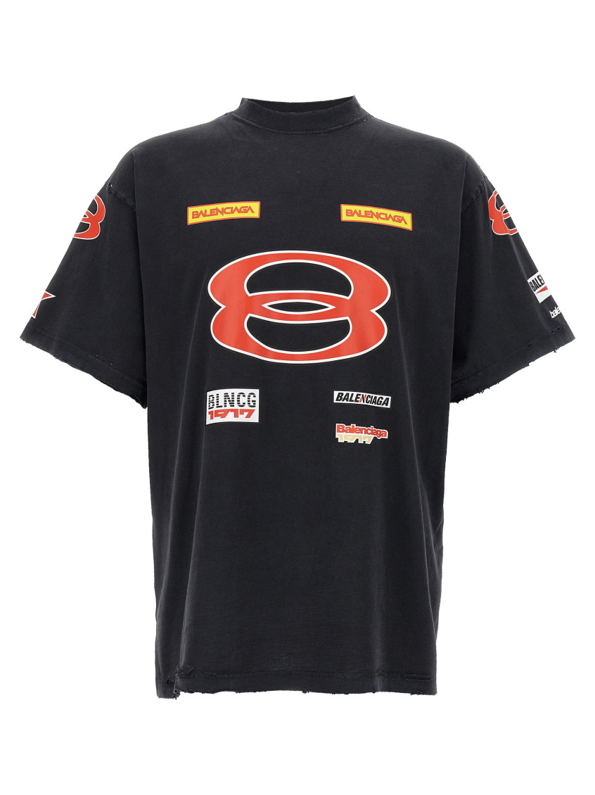 Balenciaga Black Crewneck Logo Oversize T-shirt
