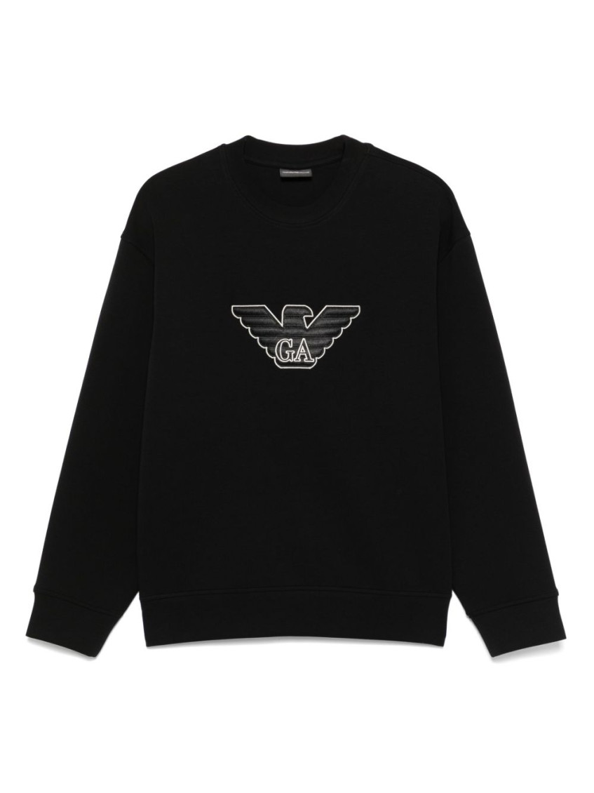 Emporio Armani Cotton Crew Neck Sweatshirt With Embroidered Logo