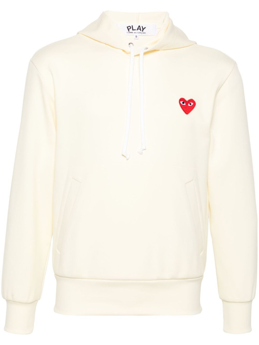 Comme Des Garçons Logo Cotton Hoodie With Drawstring Hood