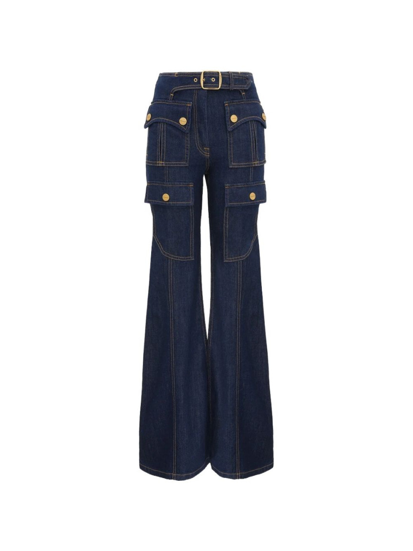 Zimmermann Blue Regular Waist Belt Jeans for Women Online India at