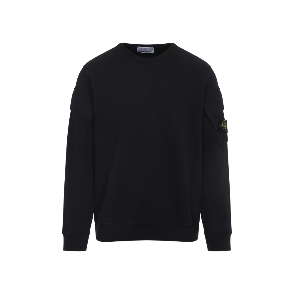 Stone Island Cotton Sweatshirt In Black