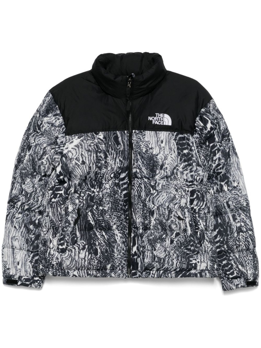 The North Face Mens 1996 Retro Nuptse High-neck Shell-down Jacket Black In Multi
