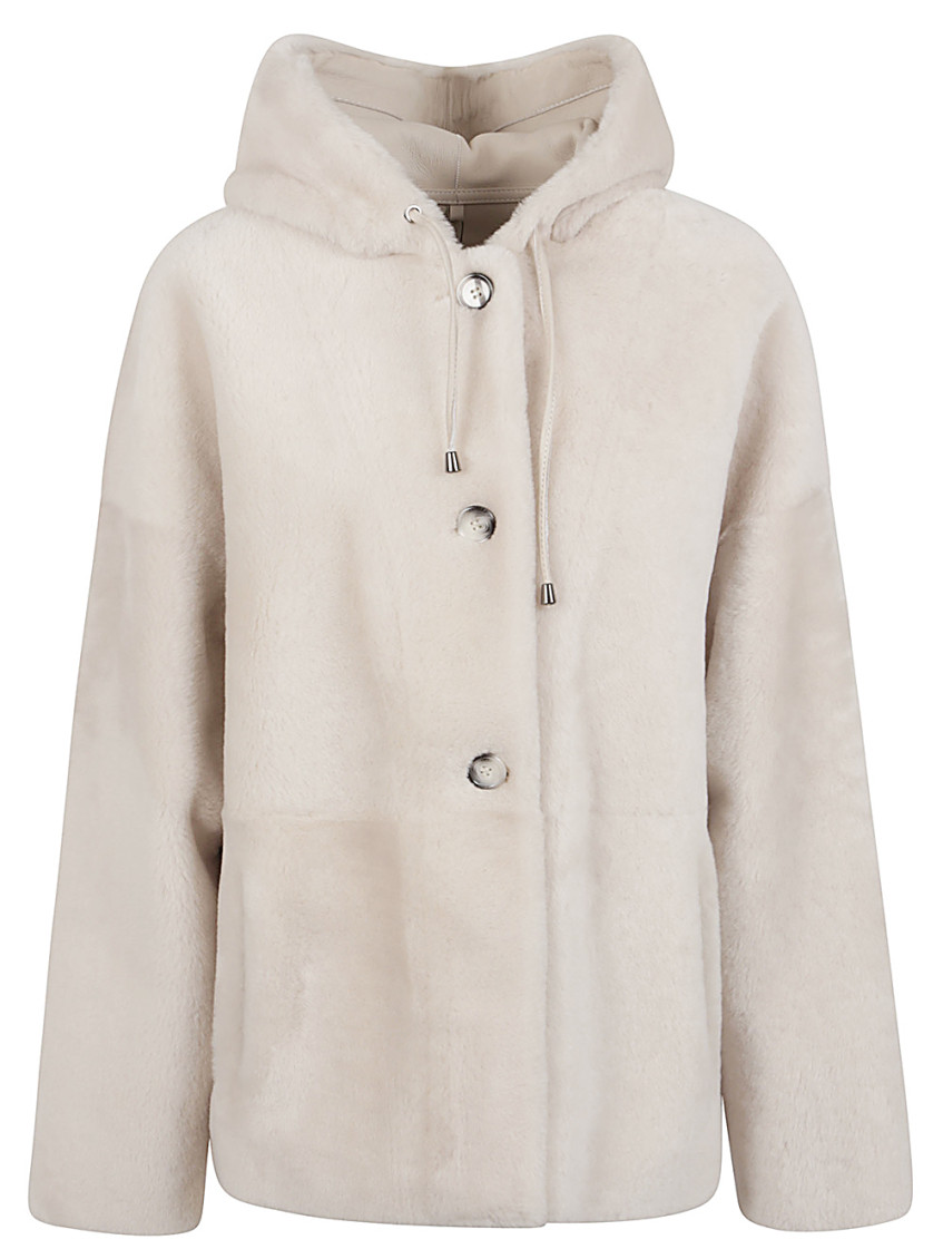 Enes Off White Sofia Hooded Jacket In Neutral