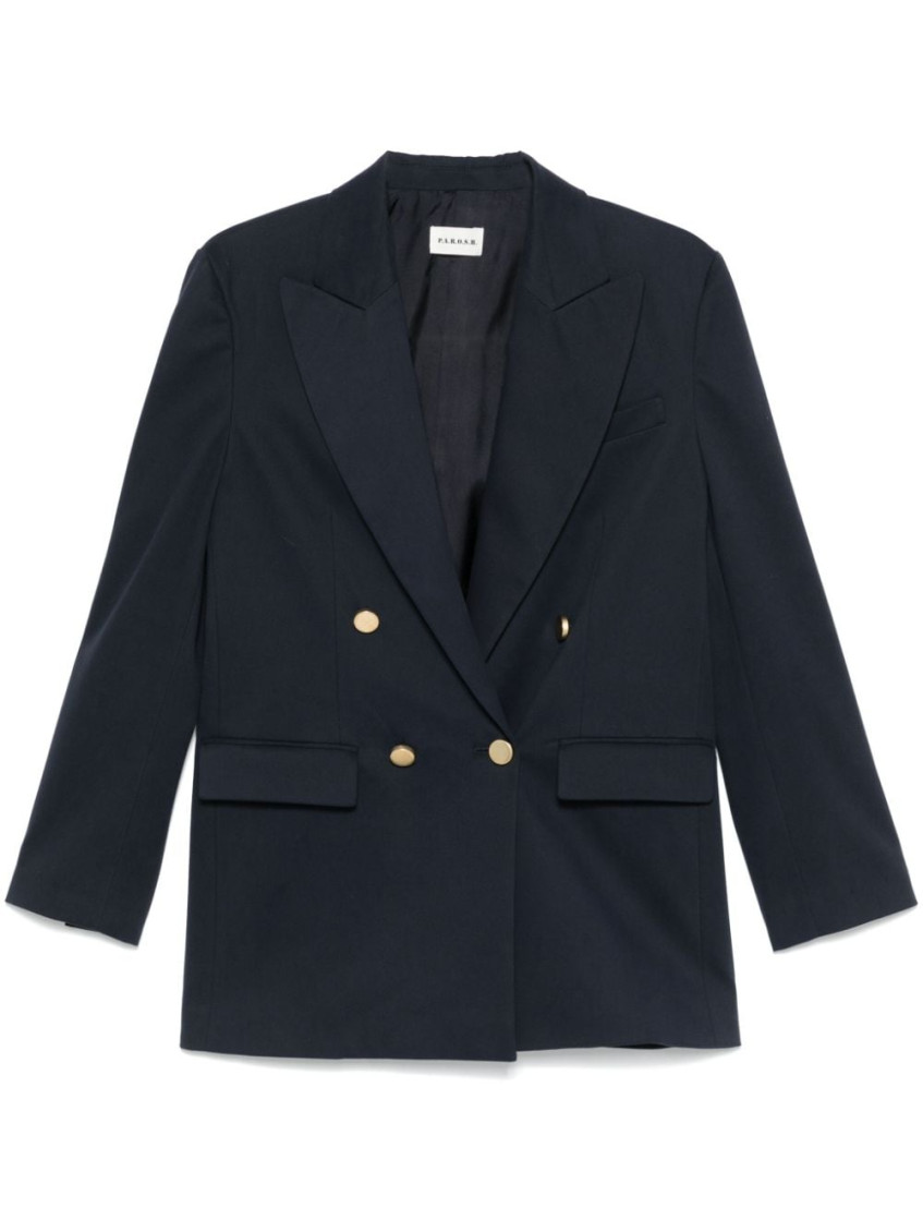 P.a.r.o.s.h . Crew Cotton Blend Blazer Jacket In Blue