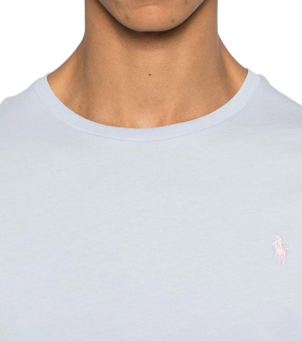 Ralph Lauren Light Blue T-shirt With Logo In White