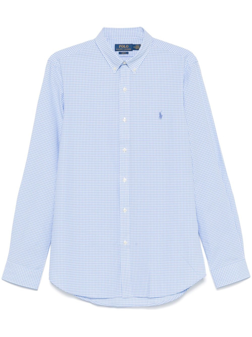 Ralph Lauren Shirt Logo Button-down Collar In Blue