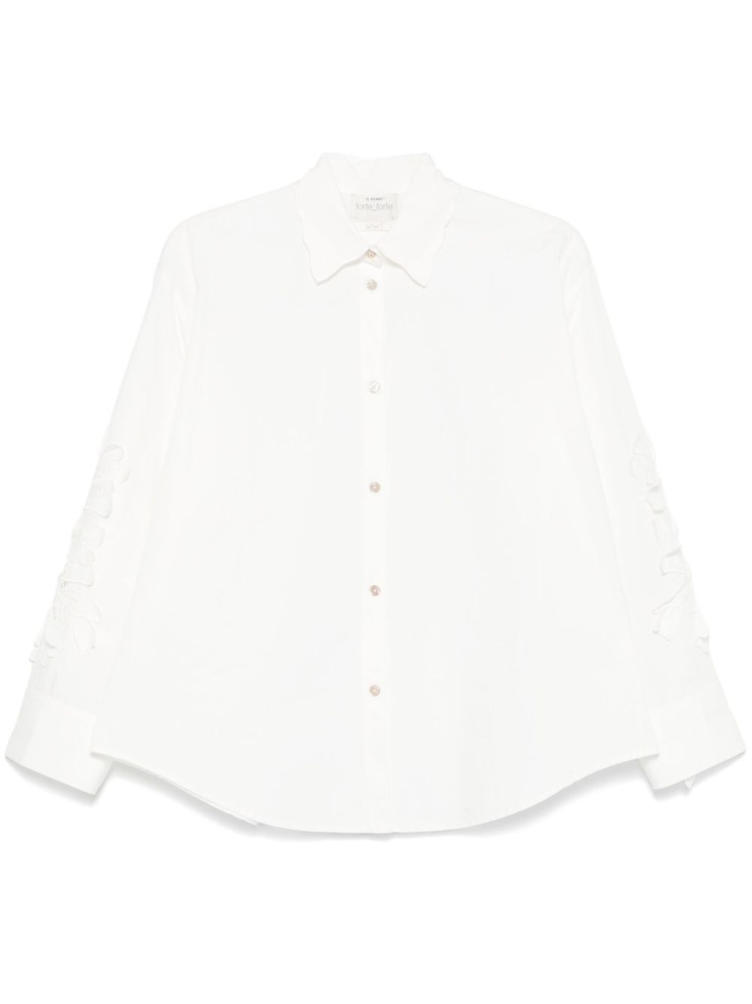 Forte Forte En Fleur Embroidered Poplin Shirt