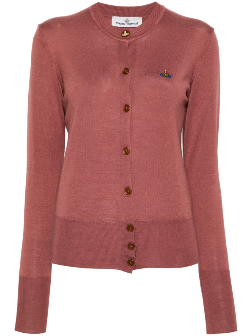 Vivienne Westwood Cardigan With Logo In Pink