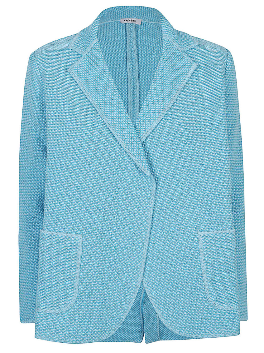 Baserange Base Cotton And Linen Blend Jacket In Blue