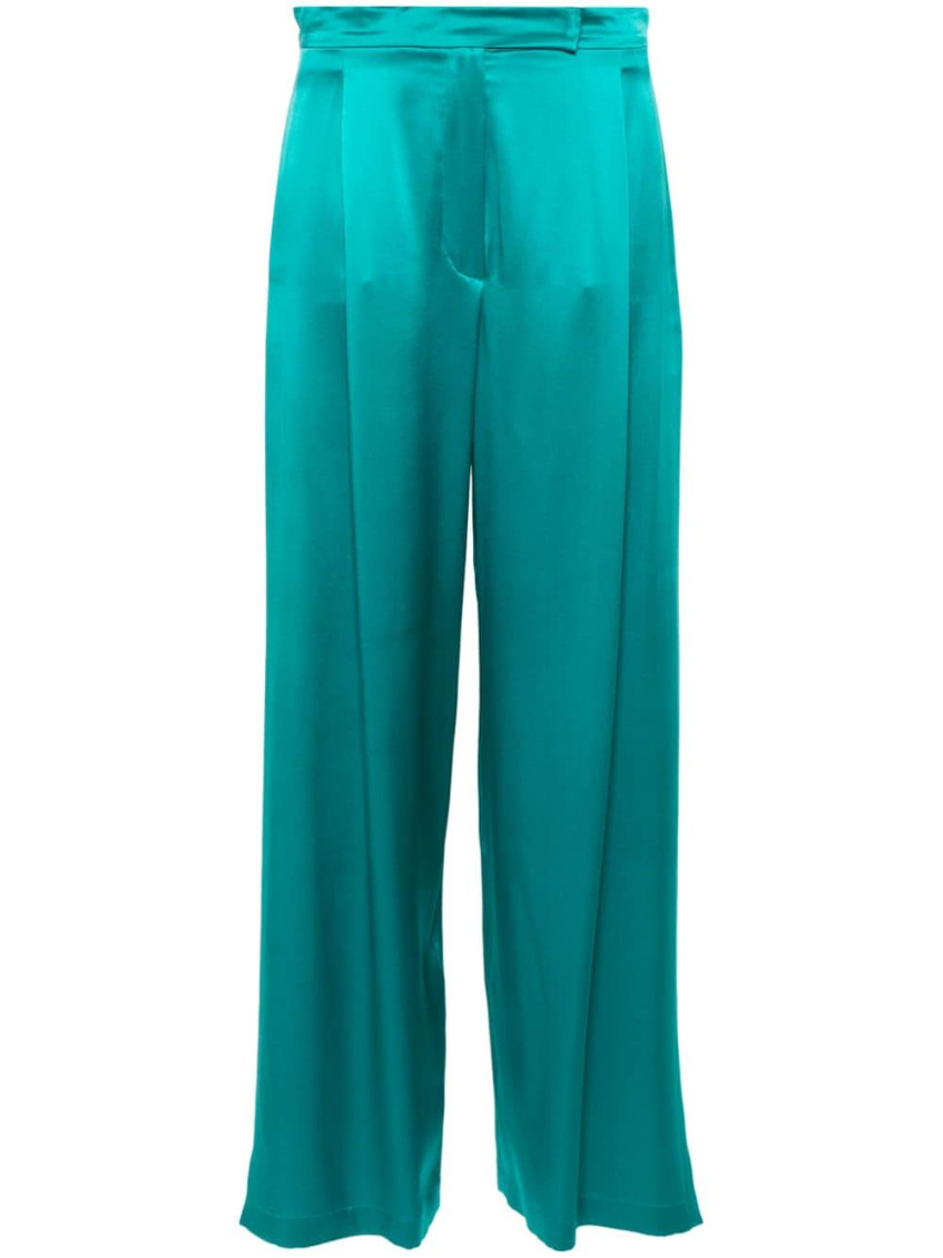 Max Mara Elegante Fiesta Silk Wide-leg Pants In Gray