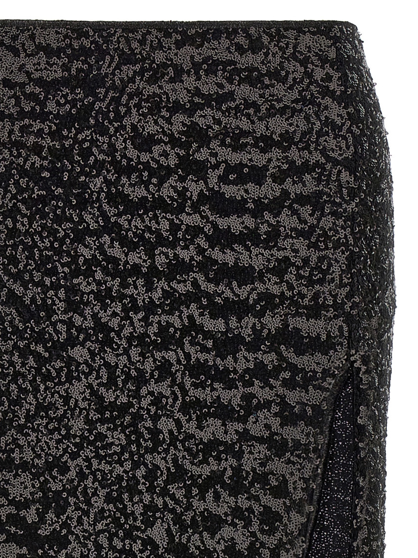 Oseree Black Paillettes Long skirt for Women Online USA at