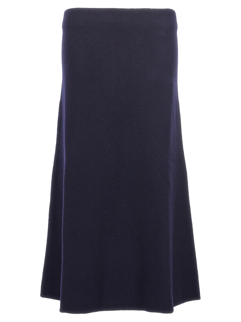 Jil Sander A-line Wool Midi Skirt In Blue