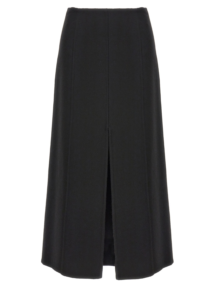 Ermanno Scervino Felted A-line Midi Skirt In Black