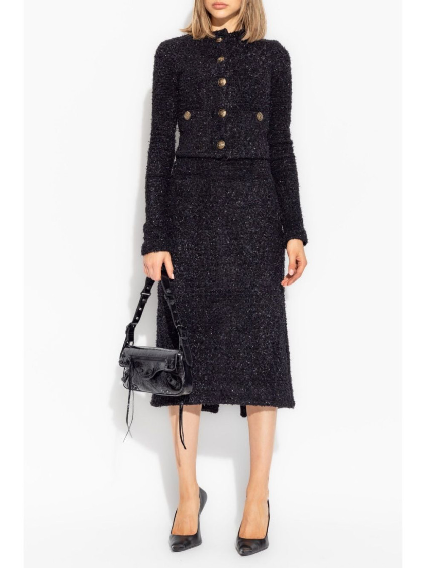 【関税&送料込】Balenciaga Black Tweed Midi Skirt Balenciaga Black Tweed Midi Skirt for Women Online USA at