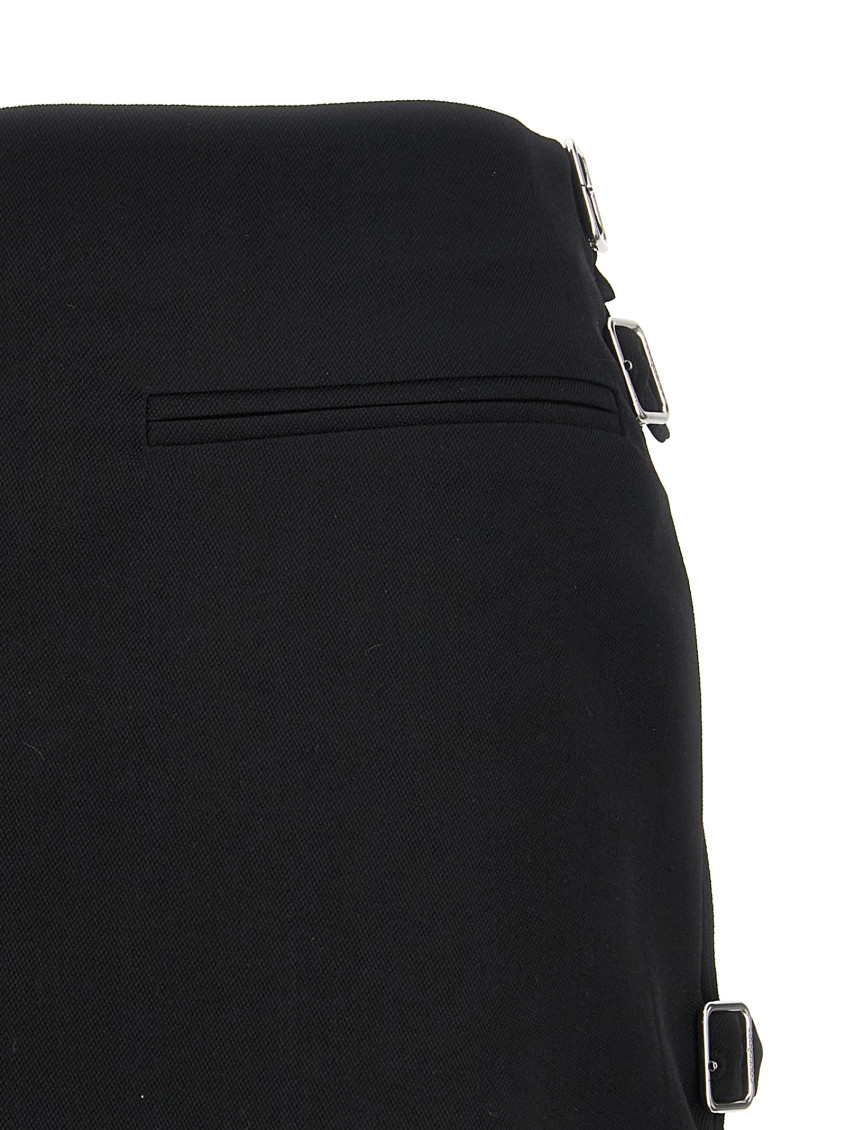 Courreges Black Multi Sangle Wool Mini skirt for Women