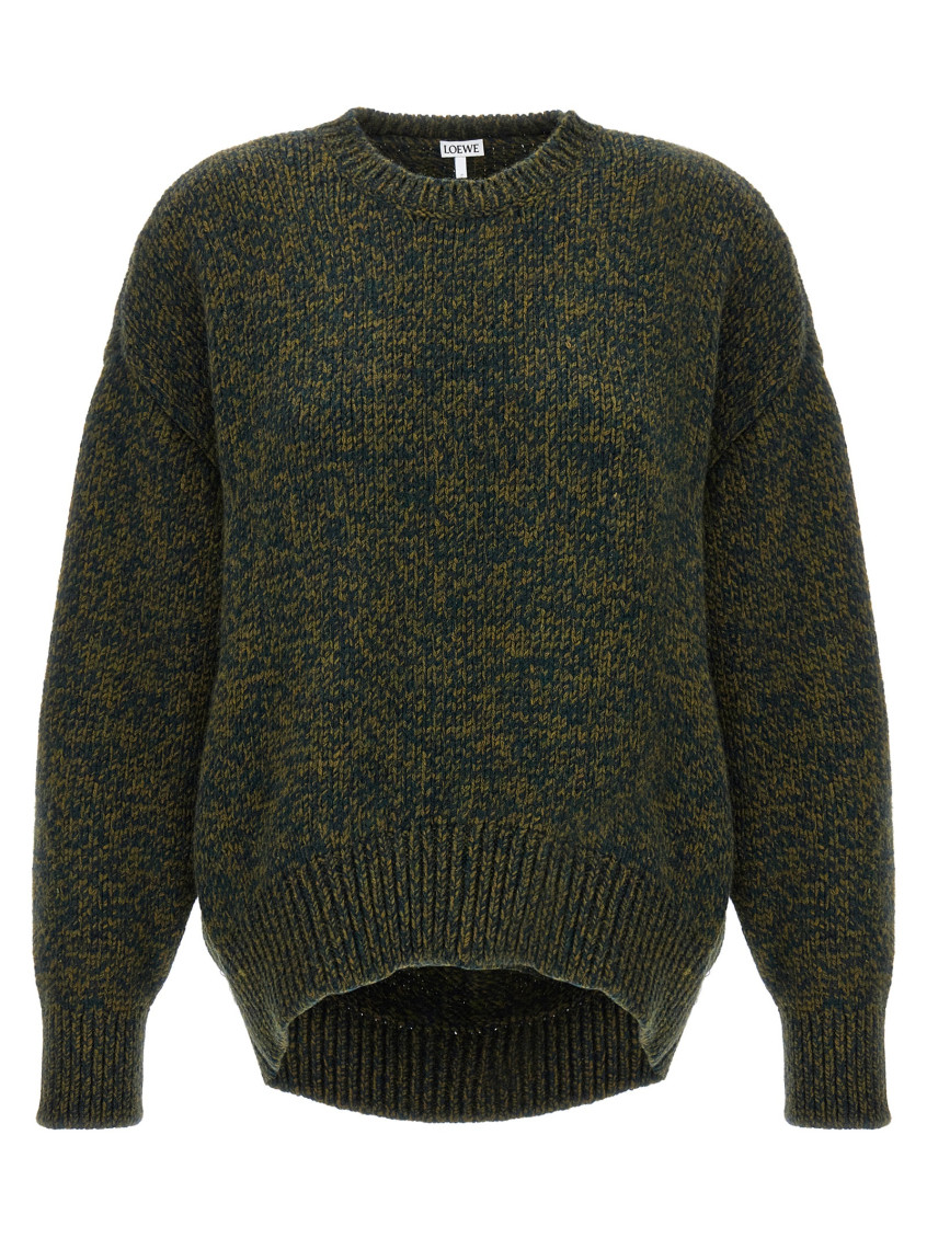 Loewe Multi-panel Design Wool-blend Jumper In Dark Green