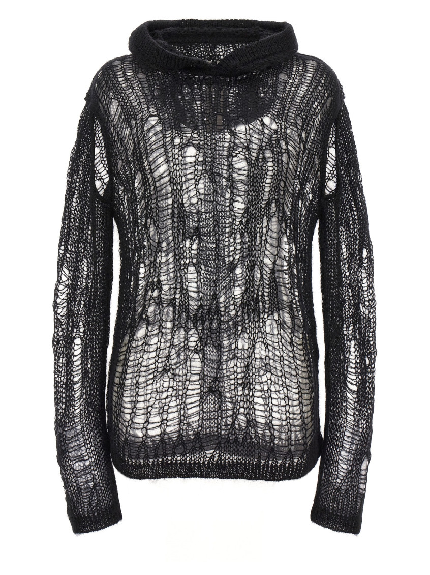 Rick Owens Spider Hoodie Sweaters And Cardigans Black In Black
