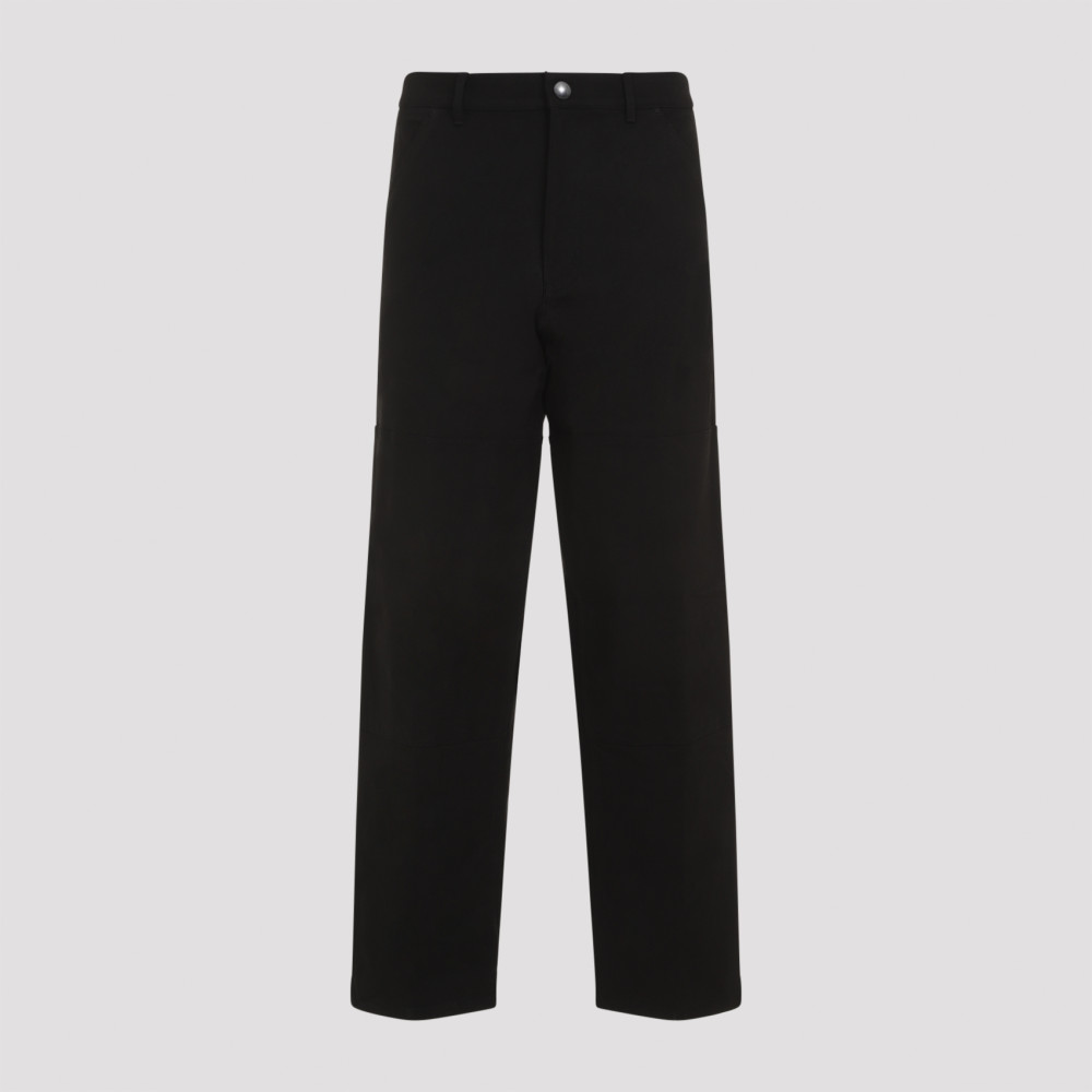 Moncler Adjustable Hem Drawstring Waistband Trousers In Black