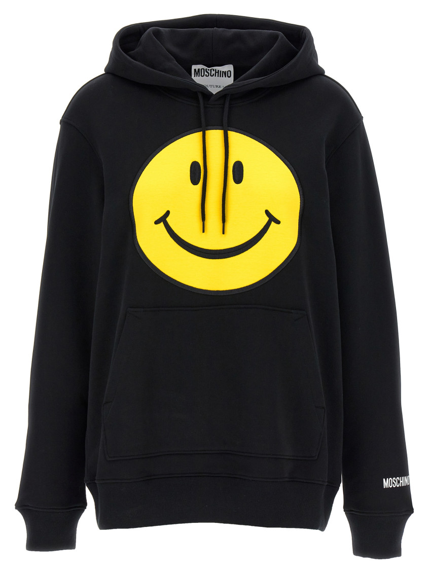 Shop Moschino Black Smiley Hoodie