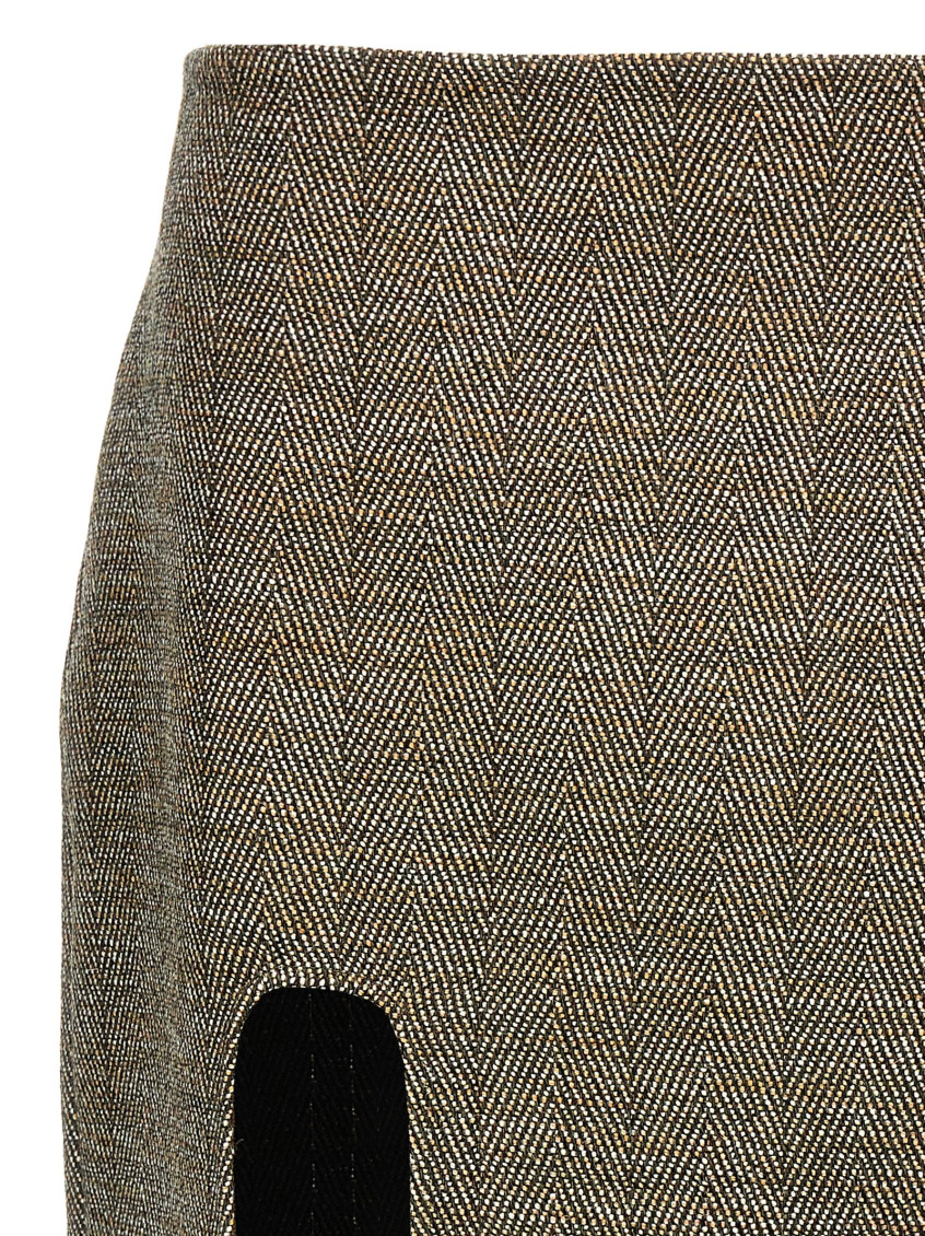 スカート STELLA MCCARTNEY Slit tweed skirt Brown 6301203EJ701 Stella McCartney Brown Slit tweed skirt for Women Online USA