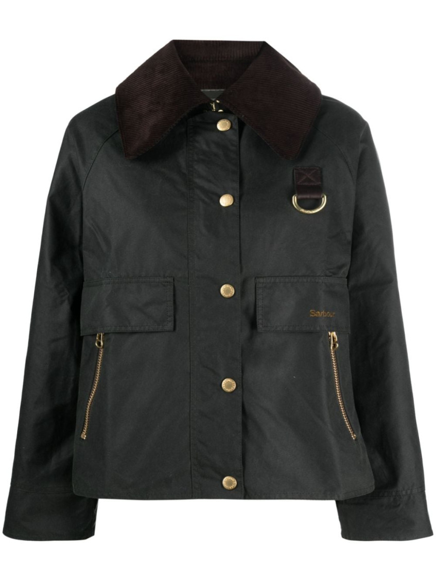 Barbour Reighton Spey Waxed Jacket In Dark Green