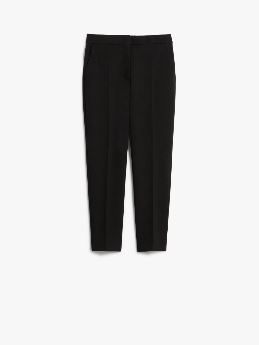 Max Mara Jersey Trousers With Belt Loops And French Pockets In Black
