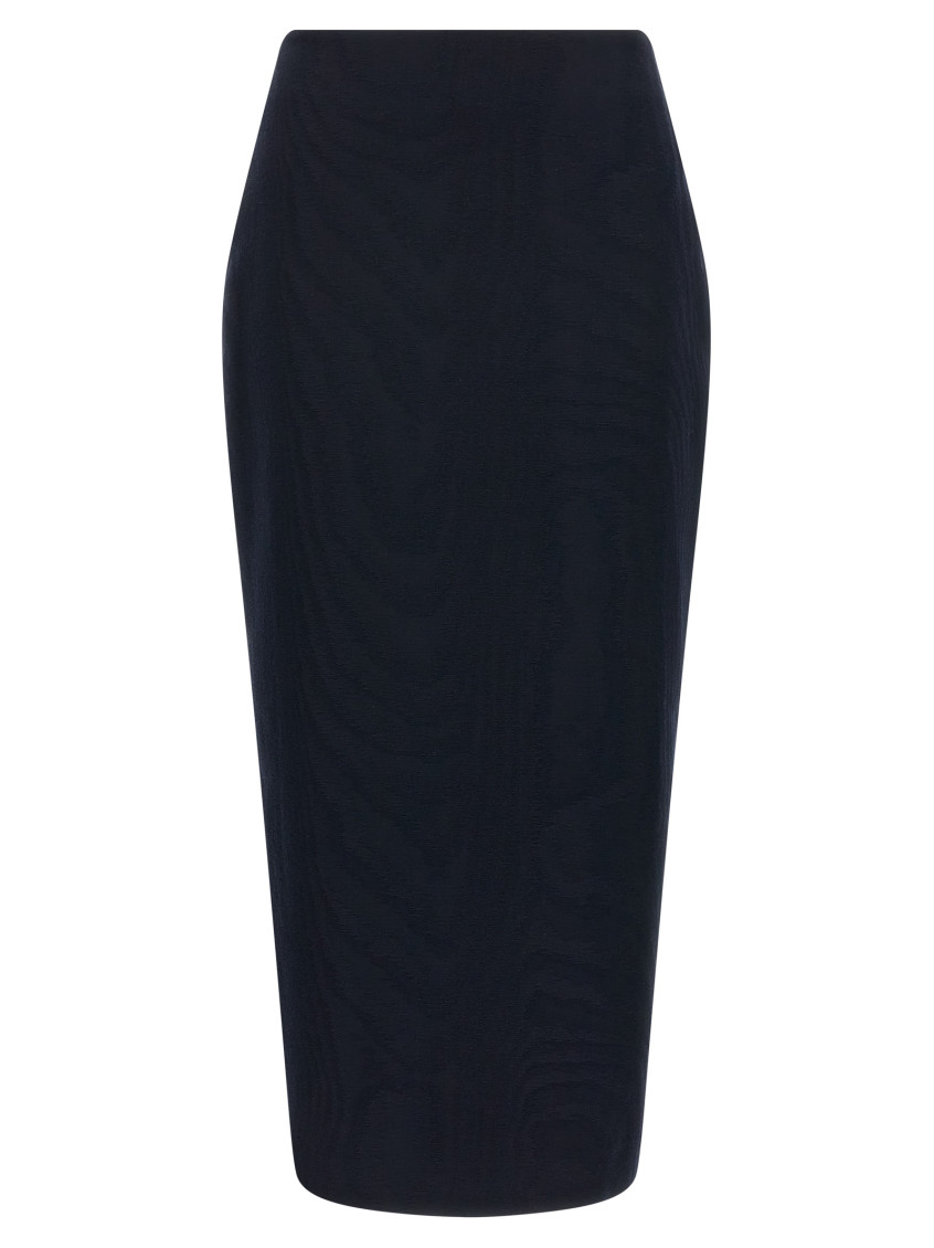 Blazé Milano Sharewood Sussex Jacquard High-waist Midi Skirt In Blue