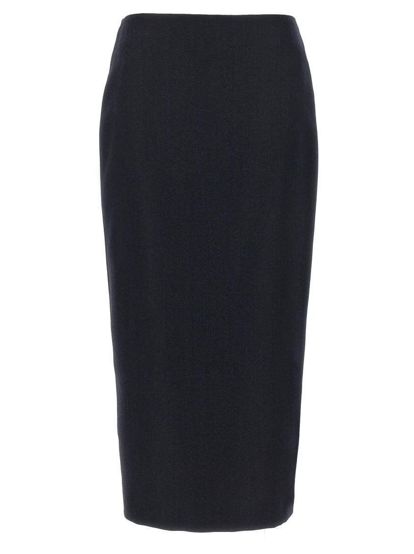 Blazé Milano Sharewood Sussex Jacquard High-waist Midi Skirt In Blue