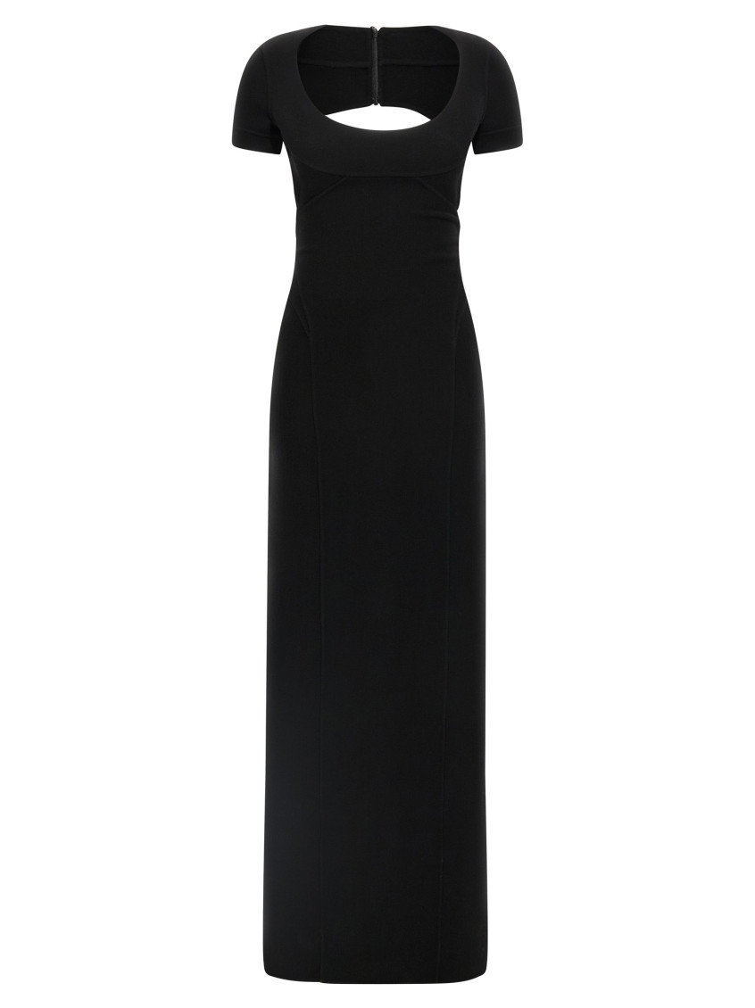 Dsquared2 Fitted Long Dress Round Neckline In Black