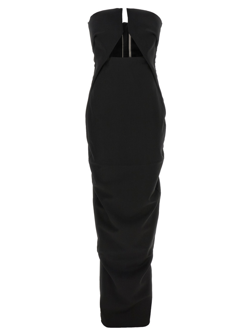 Rick Owens Cutout Maxi Dress In Black