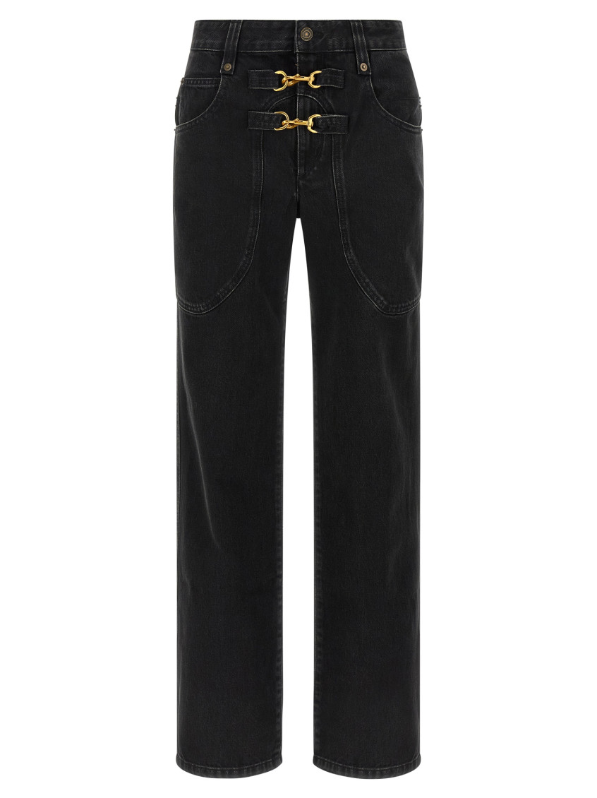 Isabel Marant Brinley Carabiner-fastening Jeans In Black