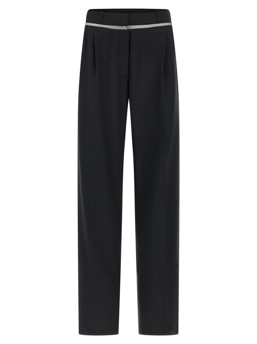 Nensi Dojaka Mesh Anouk Wide-leg Trousers In Black