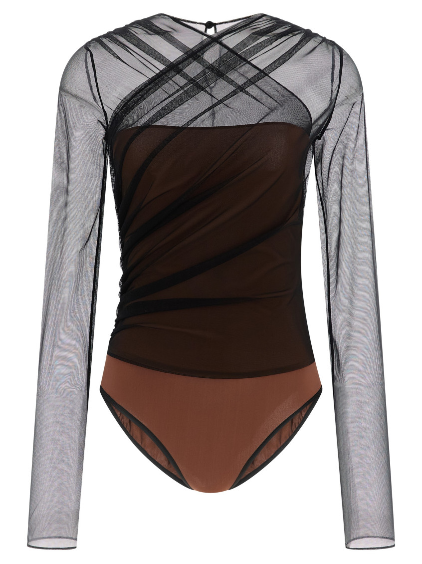Nensi Dojaka Black Rene Bodysuit In Black