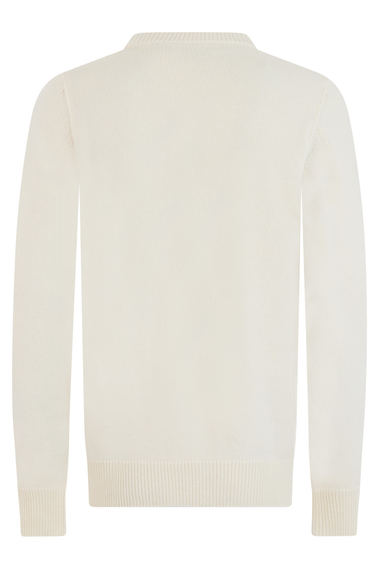 Stone Island Off White Crew Neck Sweater for Men Online USA at