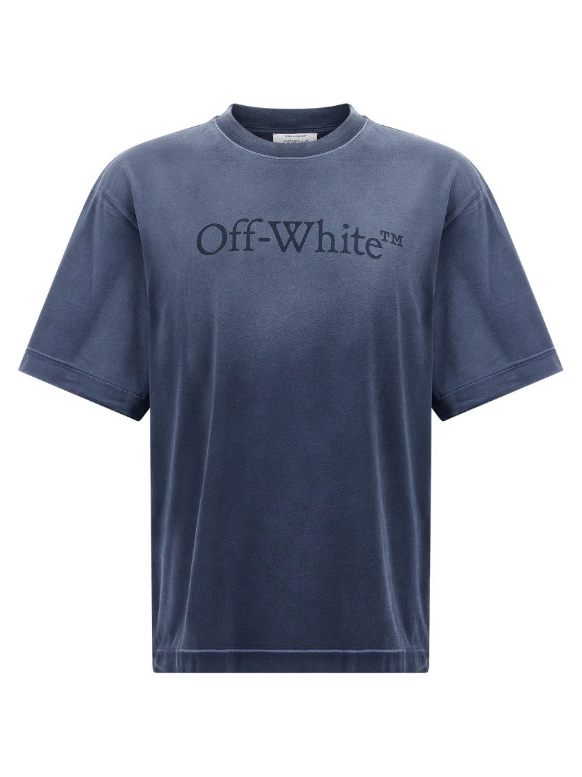 Off-white Vintage Round Neck Short Sleeve T-shirt In Blue