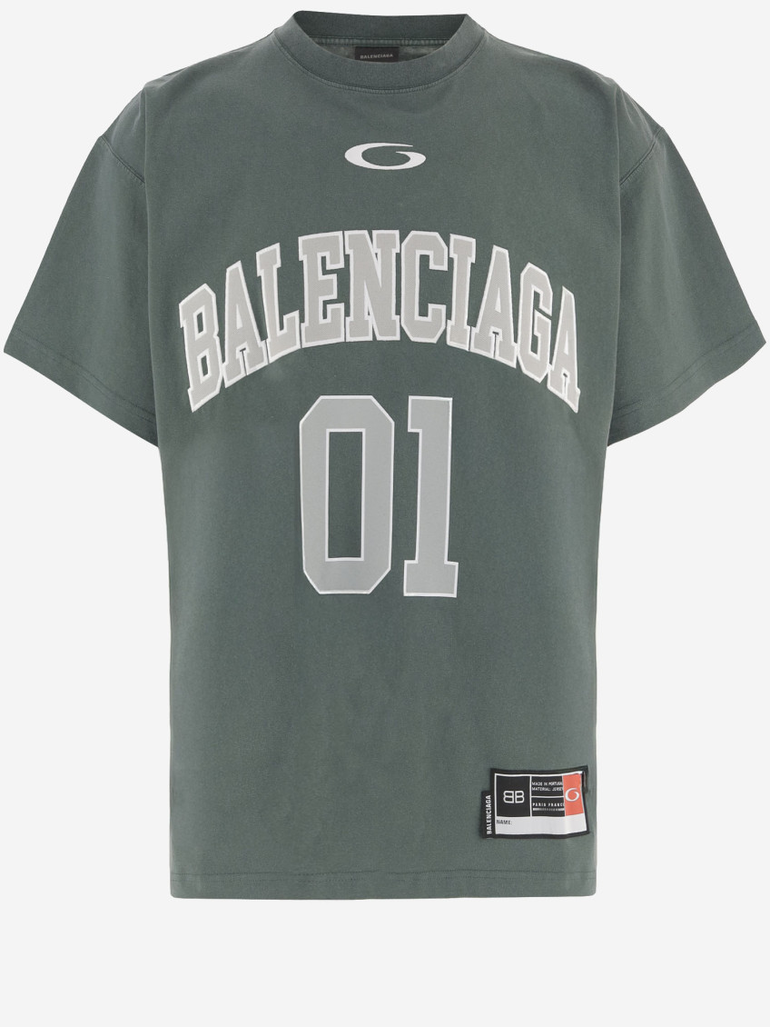 Balenciaga Graphic Print Basketball Short Sleeve T-shirt In Green