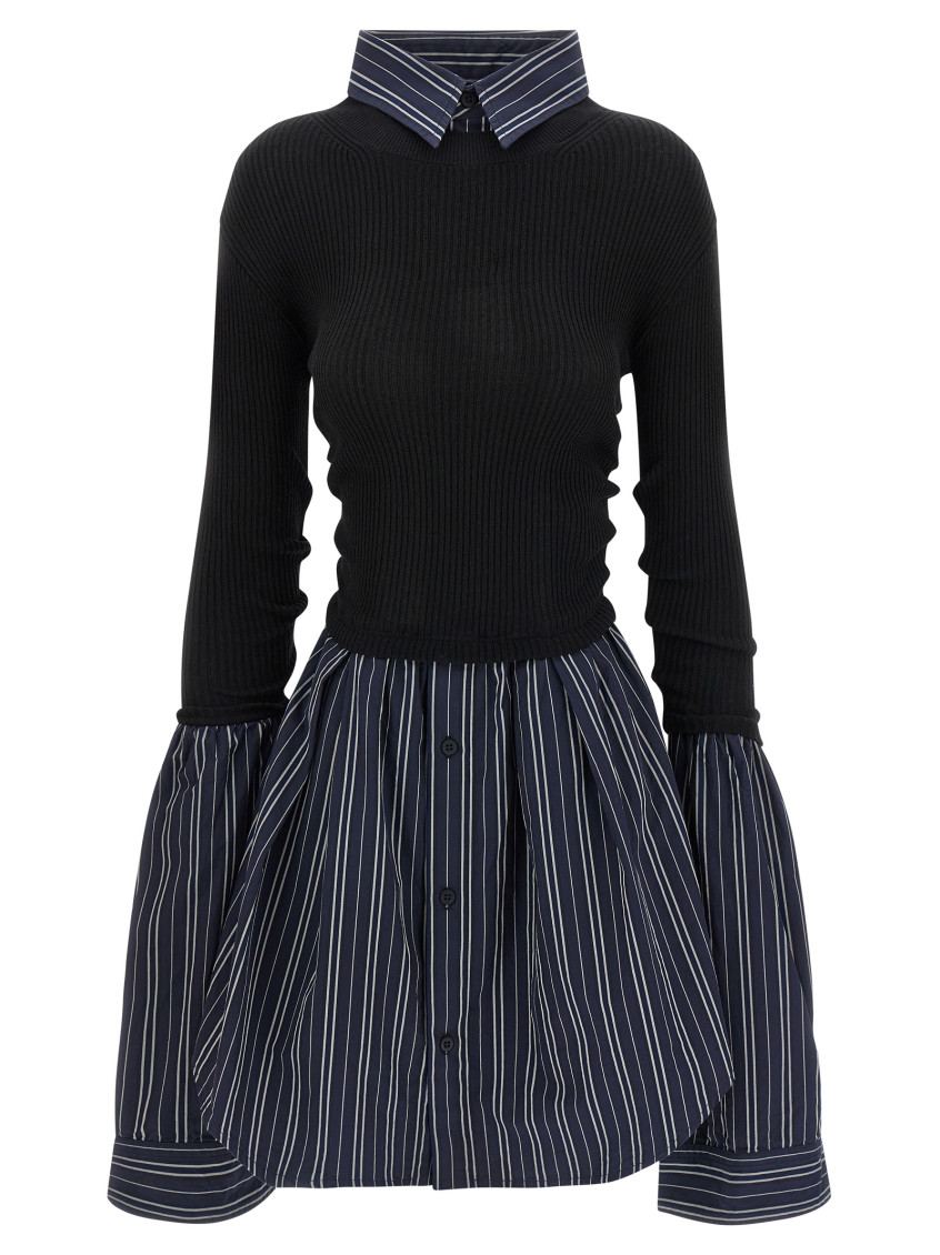 Balenciaga Layered Sweater Featuring Collared Neck In Multi