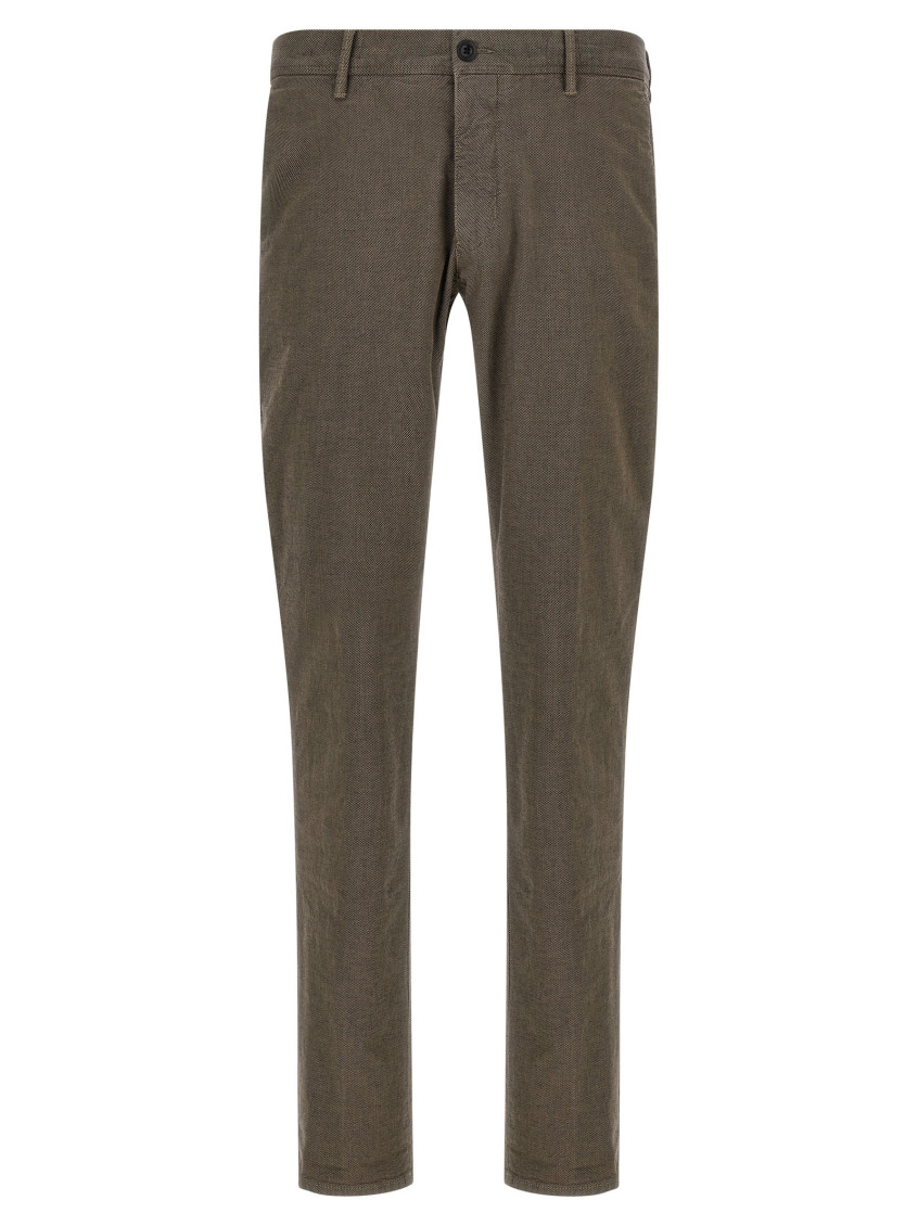 Incotex Tailored Check Trousers With Pockets And Loops In Brown