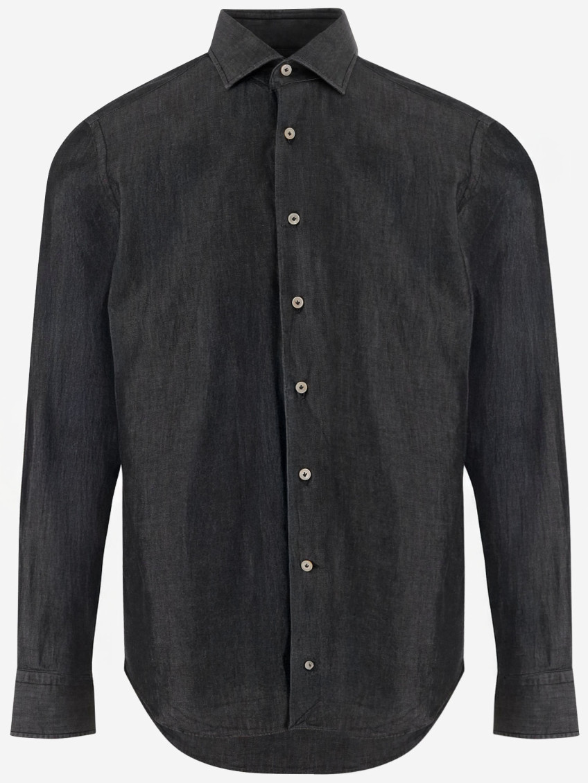 Alessandro Gherardi Dark Grey Classic Solid Shirt In Gray