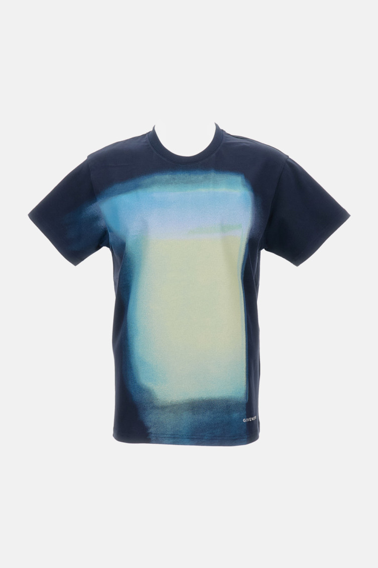 Givenchy Cotton T-shirt With Print In Blue