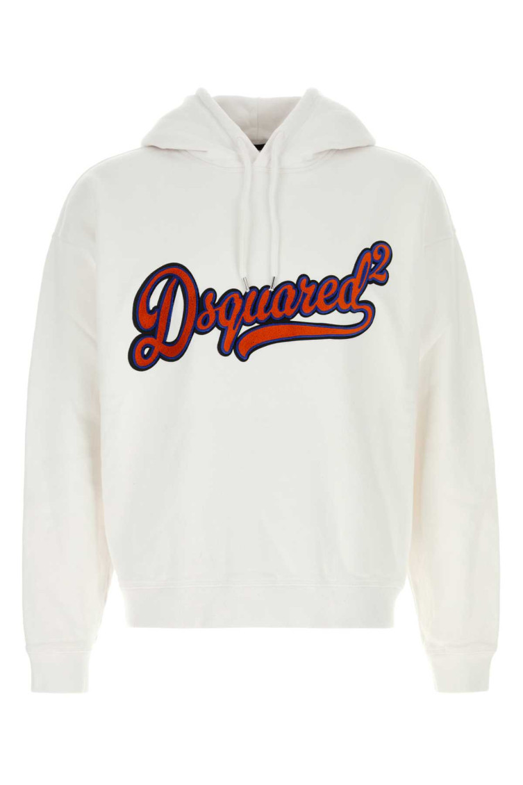 Dsquared2 White Logo Patch Hoodie