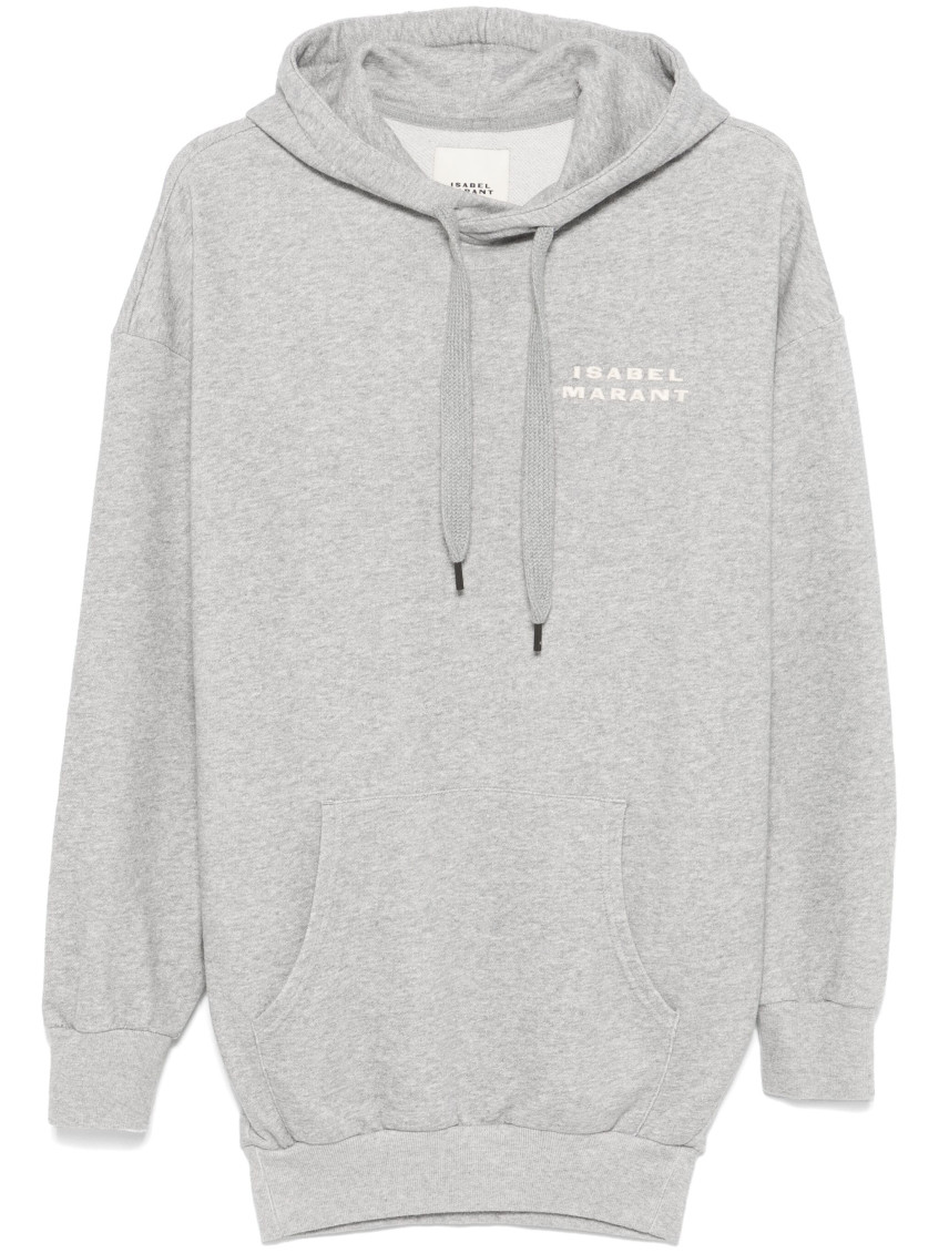 Isabel Marant Long-sleeved Hooded Sweater In Grey