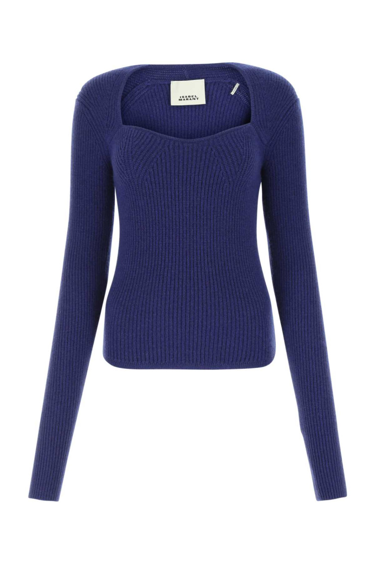 Isabel Marant Blue Wool Blend Bailey Sweater In Blue