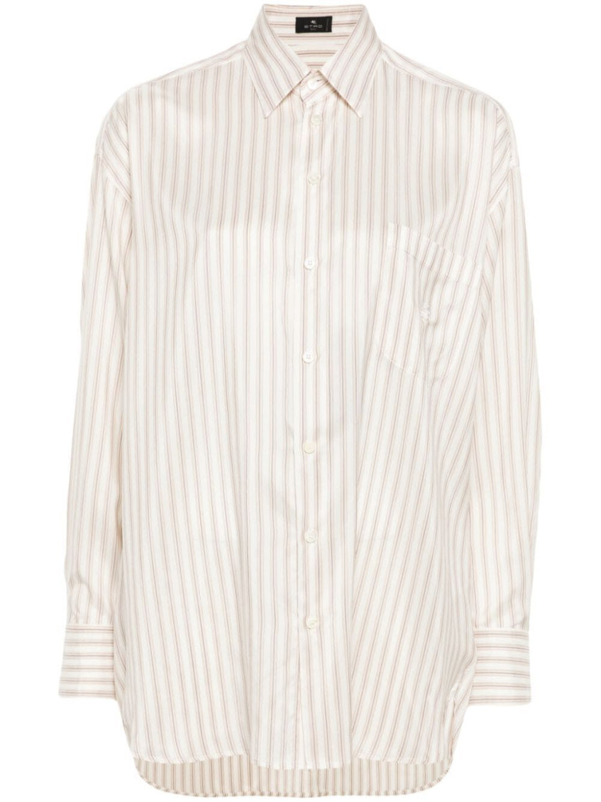 Shop Etro White Striped Shirt