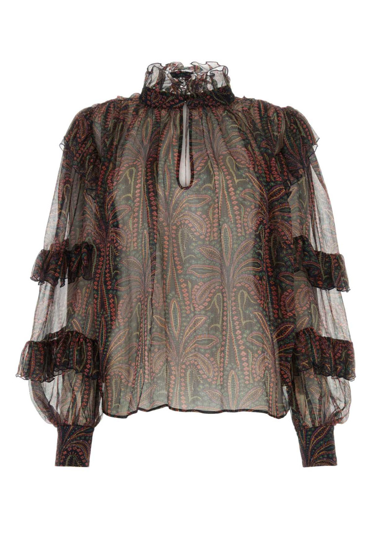 Etro Blusa In Crepe Stampato Donna In Red