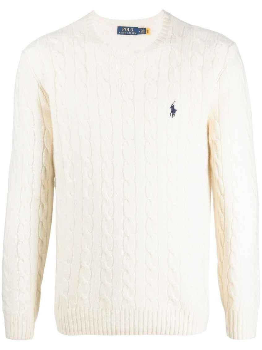 Polo Ralph Lauren Braided Sweater Sweaters And Cardigans In White