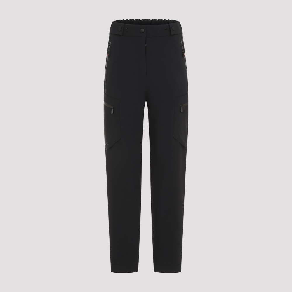 MONCLER BLACK POLYAMIDE TROUSERS