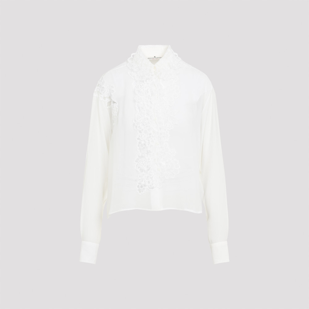 Ermanno Scervino Snow White Silk Shirt In White